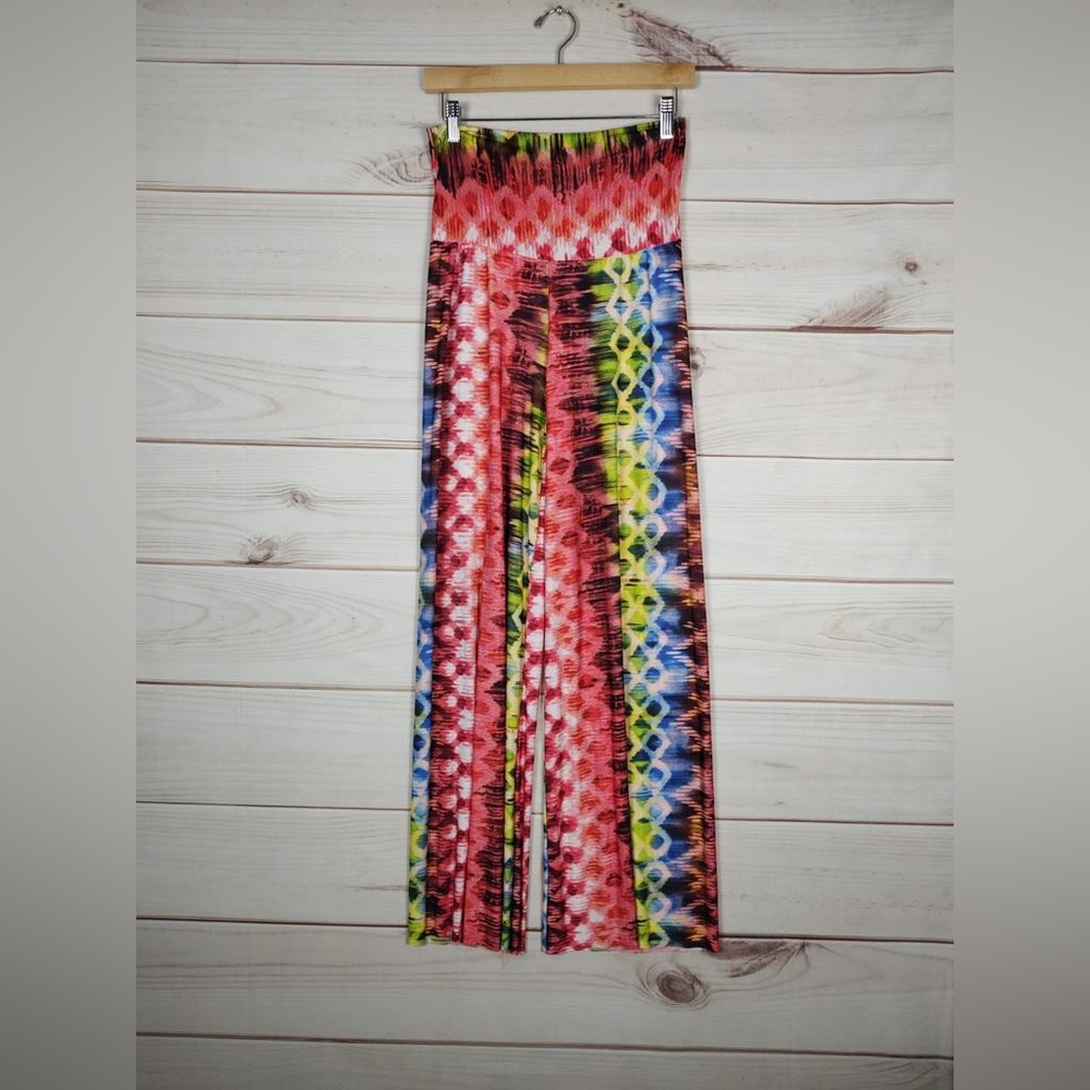 Yetts S Pants Woman’s Colorful stretch Wide Leg Comfy Casual.